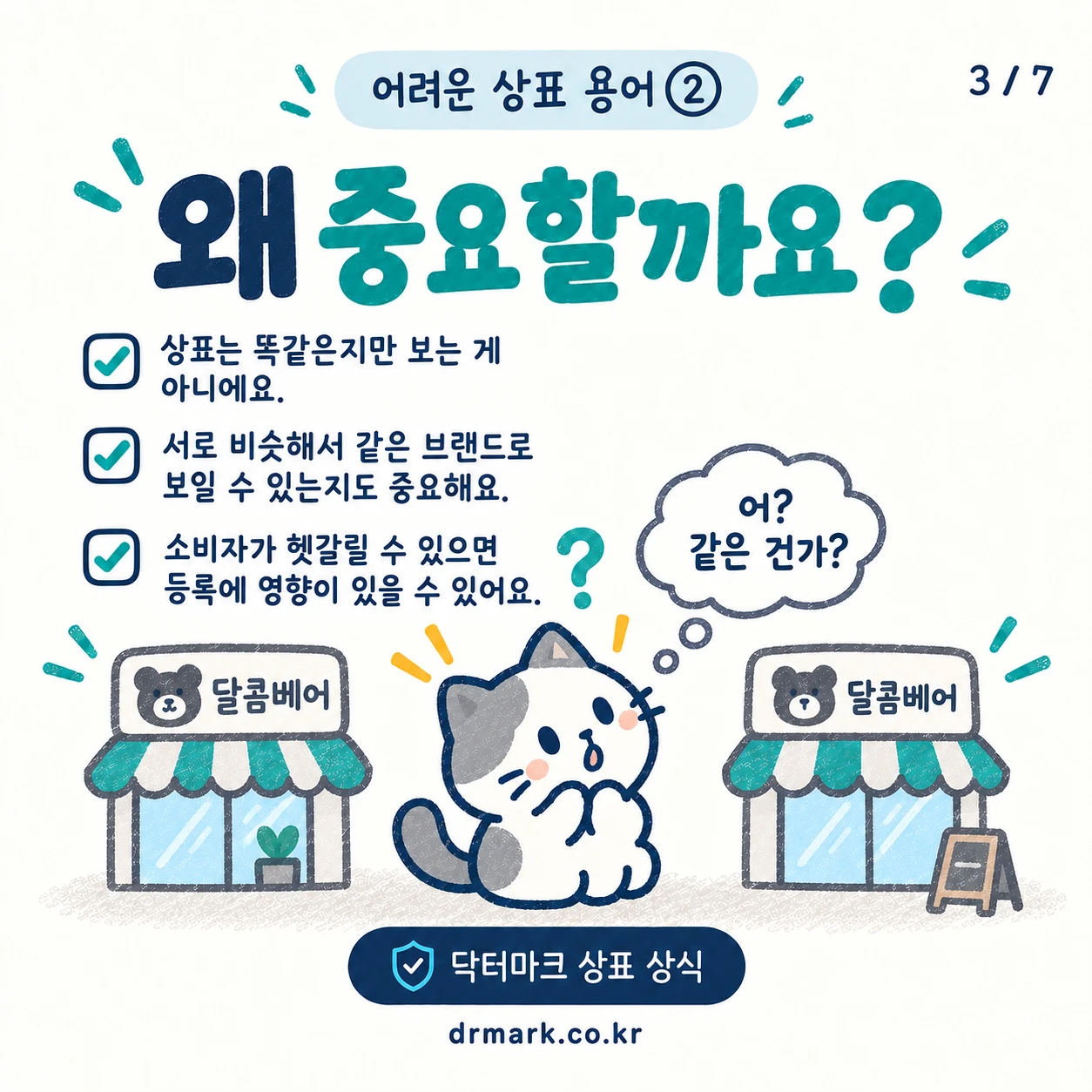 어려운 상표 용어 ② '유사성'이 뭐예요? — 카드 3/7