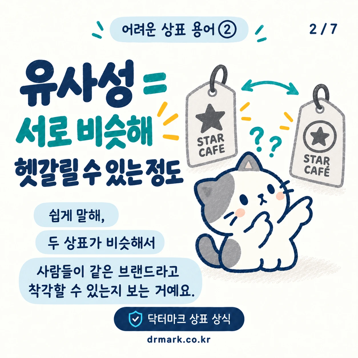 어려운 상표 용어 ② '유사성'이 뭐예요? — 카드 2/7