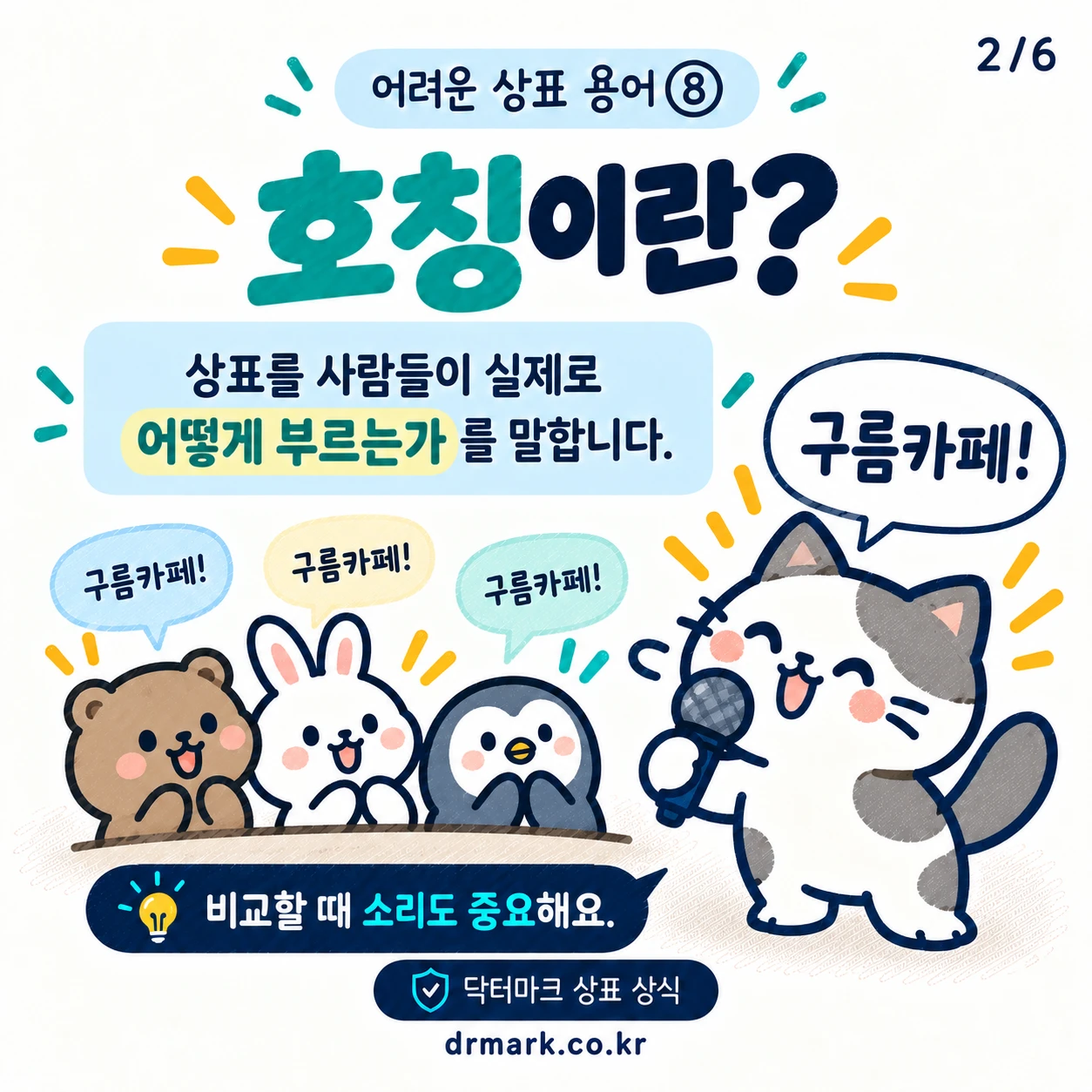 어려운 상표 용어 ⑧ 상표의 '호칭'이 뭐예요? — 카드 2/6